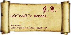 Göndör Mendel névjegykártya